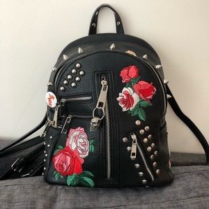 Studded Embroidered Backpack